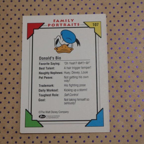 Donald #107 Disney Card - Picture 2 of 2